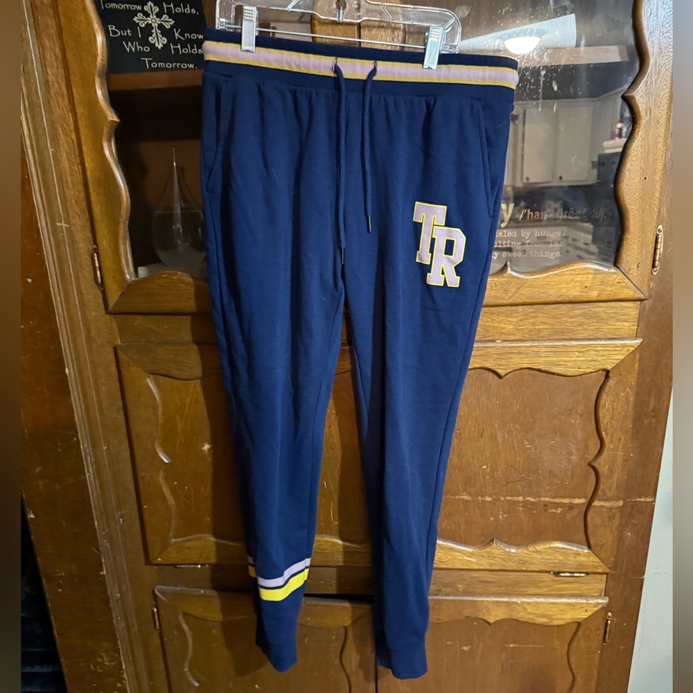 True Religion Blue Joggers with Yellow Accents